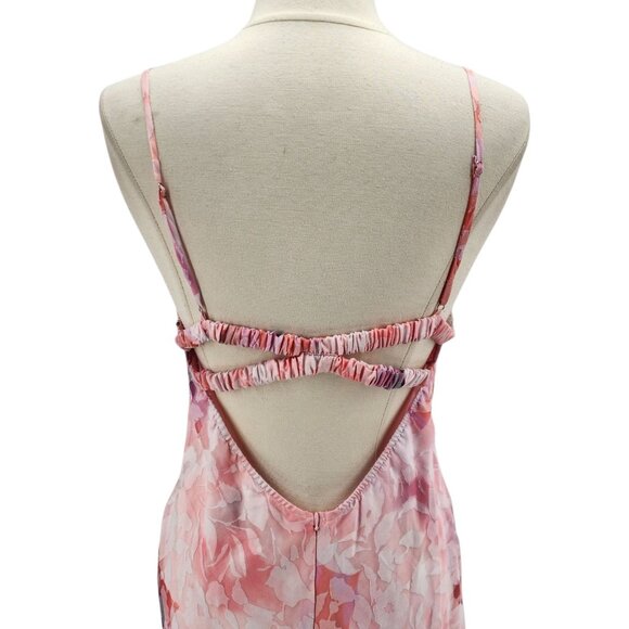 Hello Molly Womens 10 Dress Harbour Breeze Maxi Pink Floral Sleeveless Party - Picture 6 of 12